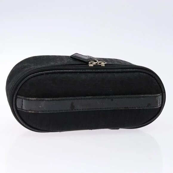 Christian Dior Trotter Canvas Vanity Pouch Black Silver Auth yk19248 - Picture 8 of 16